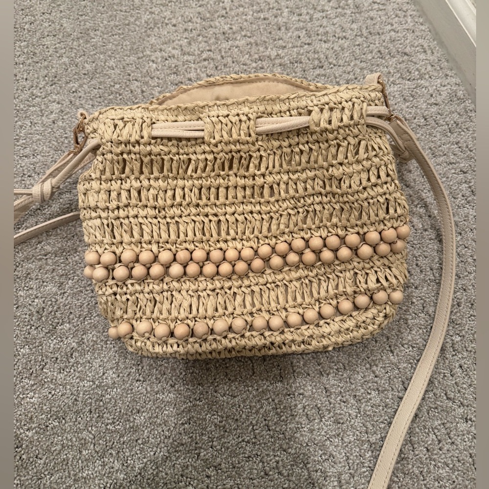 Raffia cross body bag